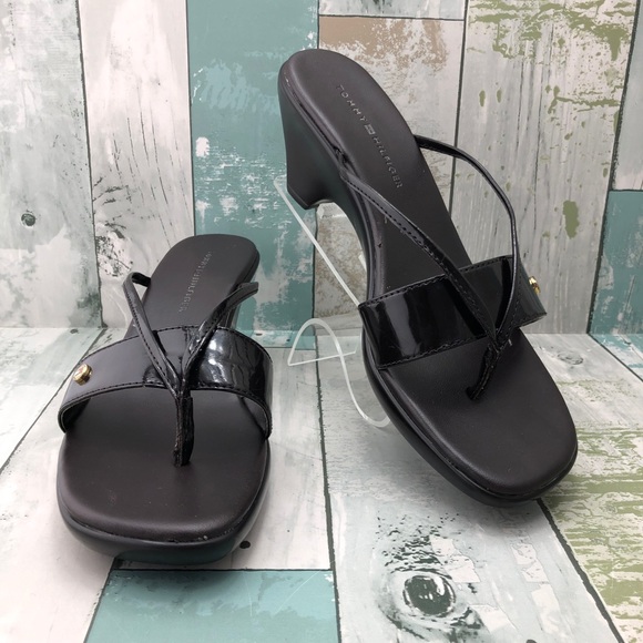 Tommy Hilfiger Shoes - Tommy Hilfiger Thong Sandals Heels Size 8.5